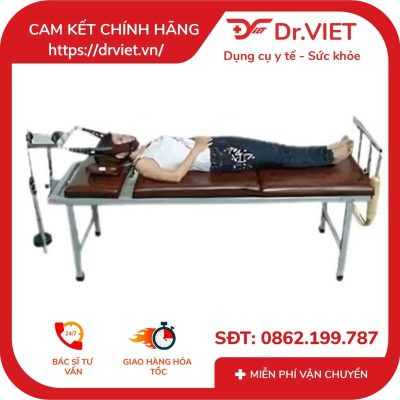 giường kéo cột sống 3 khúc inox và giường kéo cột sống điện 2 khúc