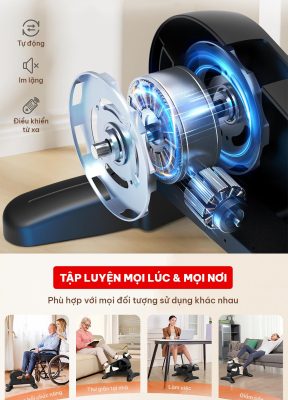 Xe đạp thể dục tại nhà, phục hồi chức năng chính hãng GoodFit GF008MB, trợ lực điện, điều khiển remote
