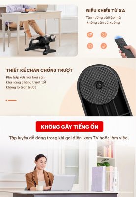 Xe đạp thể dục tại nhà, phục hồi chức năng chính hãng GoodFit GF008MB, trợ lực điện, điều khiển remote