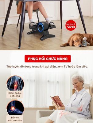 Xe đạp thể dục tại nhà, phục hồi chức năng chính hãng GoodFit GF008MB, trợ lực điện, điều khiển remote