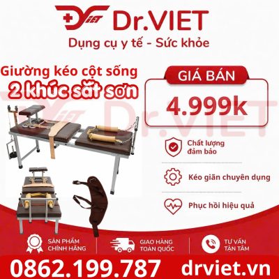 giường kéo giãn cột sống 2 khúc sắt sơn 17 Giường kéo giãn cột sống 2 khúc sắt sơn