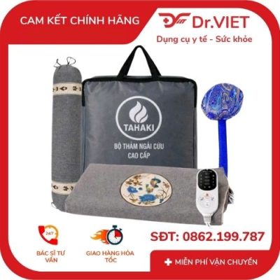 Bộ thảm ngải cứu Tahaki (thảm + gối + đấm lưng) 0,6x1.5m