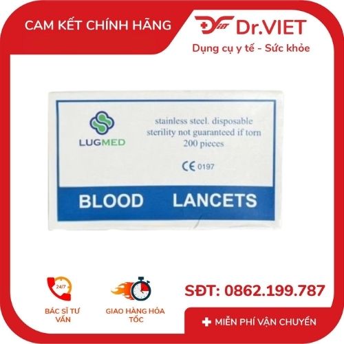 kim lancet chích mụn lugmed 1 hộp 200 kim 11 Kim Lancet chích mụn Lugmed 1 hộp 200 kim