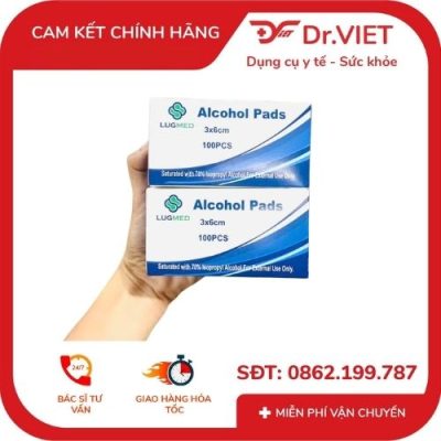 Gạc tẩm cồn LUGMED H/100 và H/50 miếng