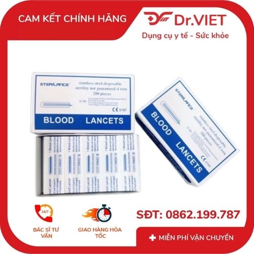 kim lancet chích mụn lugmed 1 hộp 200 kim 10 Kim Lancet chích mụn Lugmed 1 hộp 200 kim