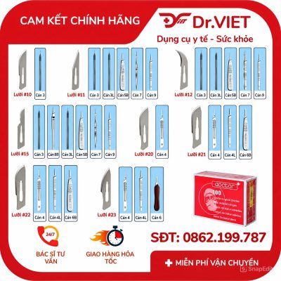 Dao mổ Doctor đủ size 10, 11, 12, 15, 20, 21, 22, 23 chuyên dụng cho bác sĩ, sinh viên y khoa