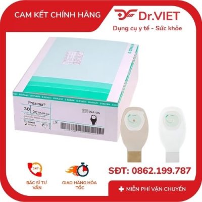 Túi hậu môn nhân tạo B.Braun PROXIMA 1 mảnh khóa kẹp 10 túi
