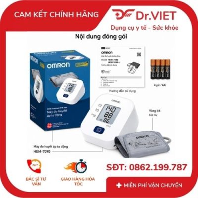 Máy đo huyết áp bắp tay Omron EZ Super Lite HEM-7090 hỗ trợ theo dõi huyết áp, nhịp tim tại nhà, thiết kế nhỏ gọn, dễ sử dụng.