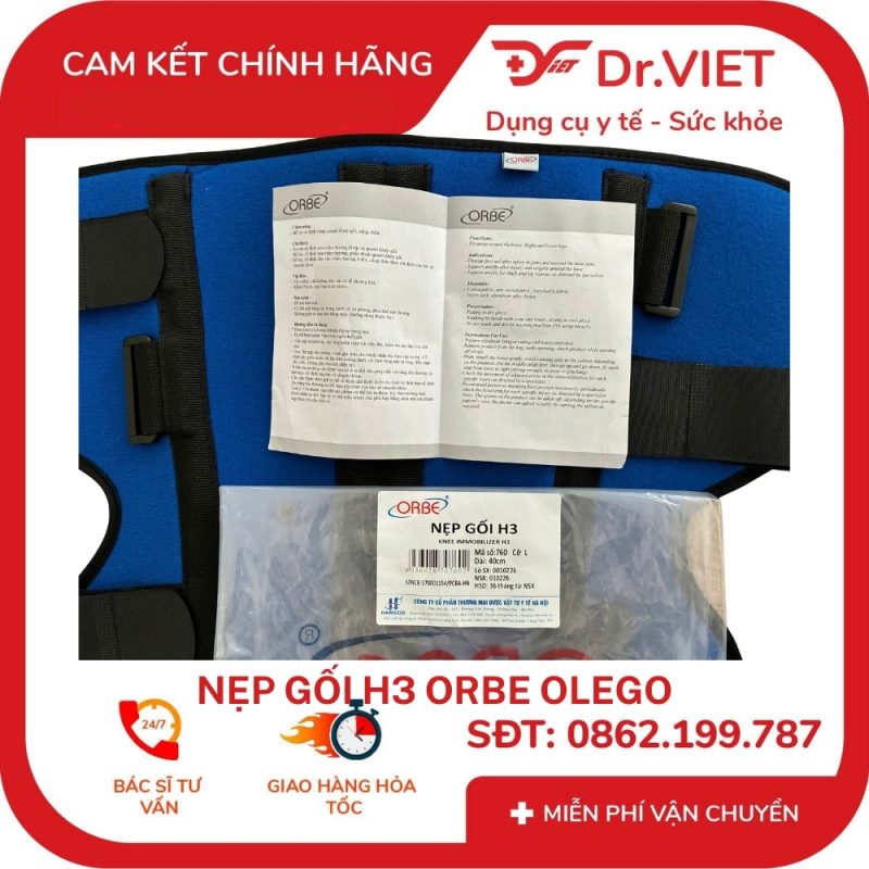 Nẹp gối H3 ORBE Olego 40cm, 50cm, 60cm, 70cm (Size S, M, L, XL)