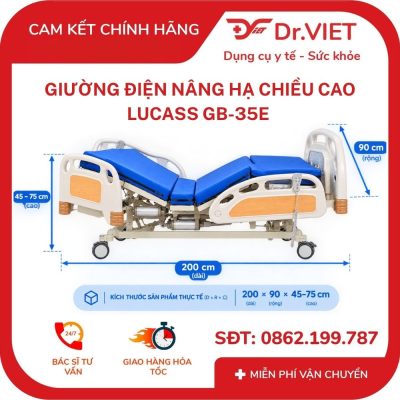 Giường điện nâng hạ chiều cao Lucass GB-35E