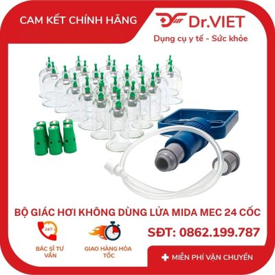 giác hơi tại nhà cho người mới – hướng dẫn theo từng tình huống với bộ giác hơi không dùng lửa mida mec 24 cốc fct0024 4 Cốc giác hơi tại nhà đủ 7 cỡ