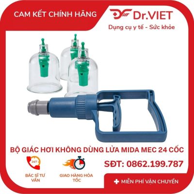 giác hơi tại nhà cho người mới – hướng dẫn theo từng tình huống với bộ giác hơi không dùng lửa mida mec 24 cốc fct0024 7 Gắn cốc vào súng hút khi giác hơi tại nhà